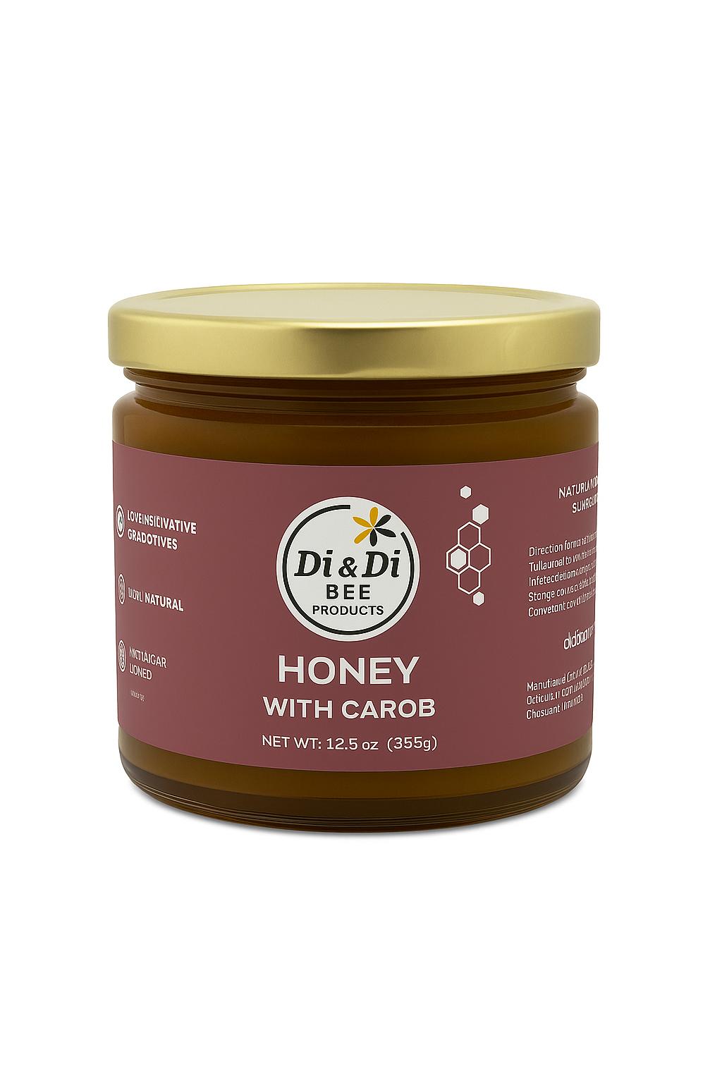 Raw Honey with Carob, 12.5 oz