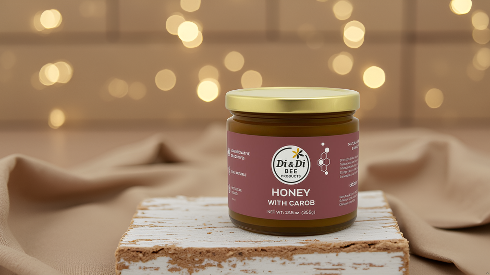 Raw Honey with Carob, 12.5 oz