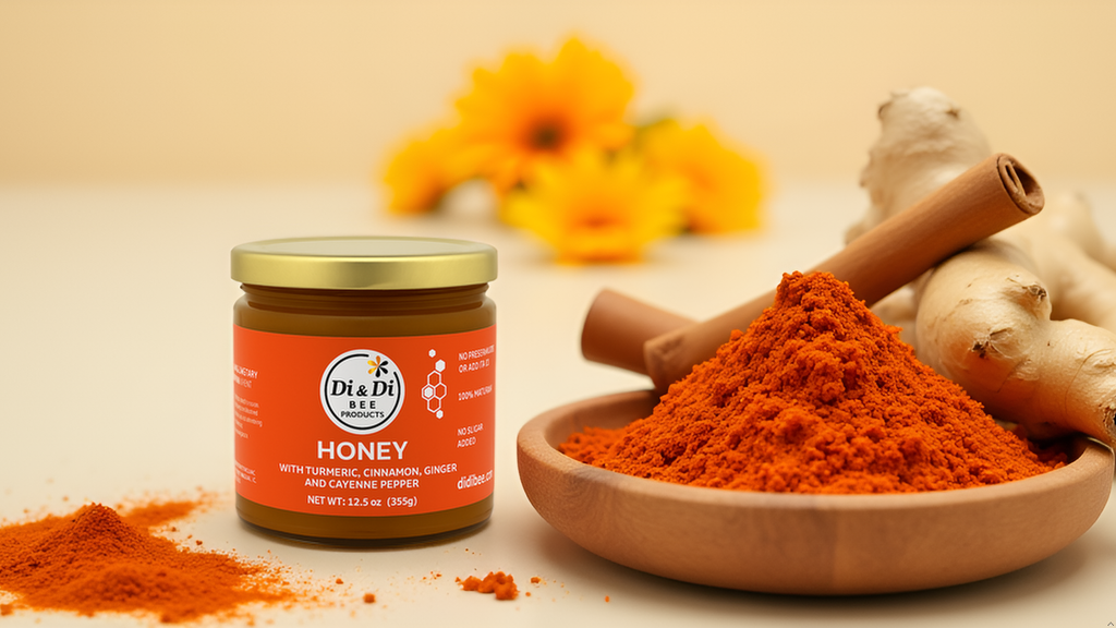 Raw Honey with Turmeric, Cinnamon, Ginger, Cayenne - 12.5 oz