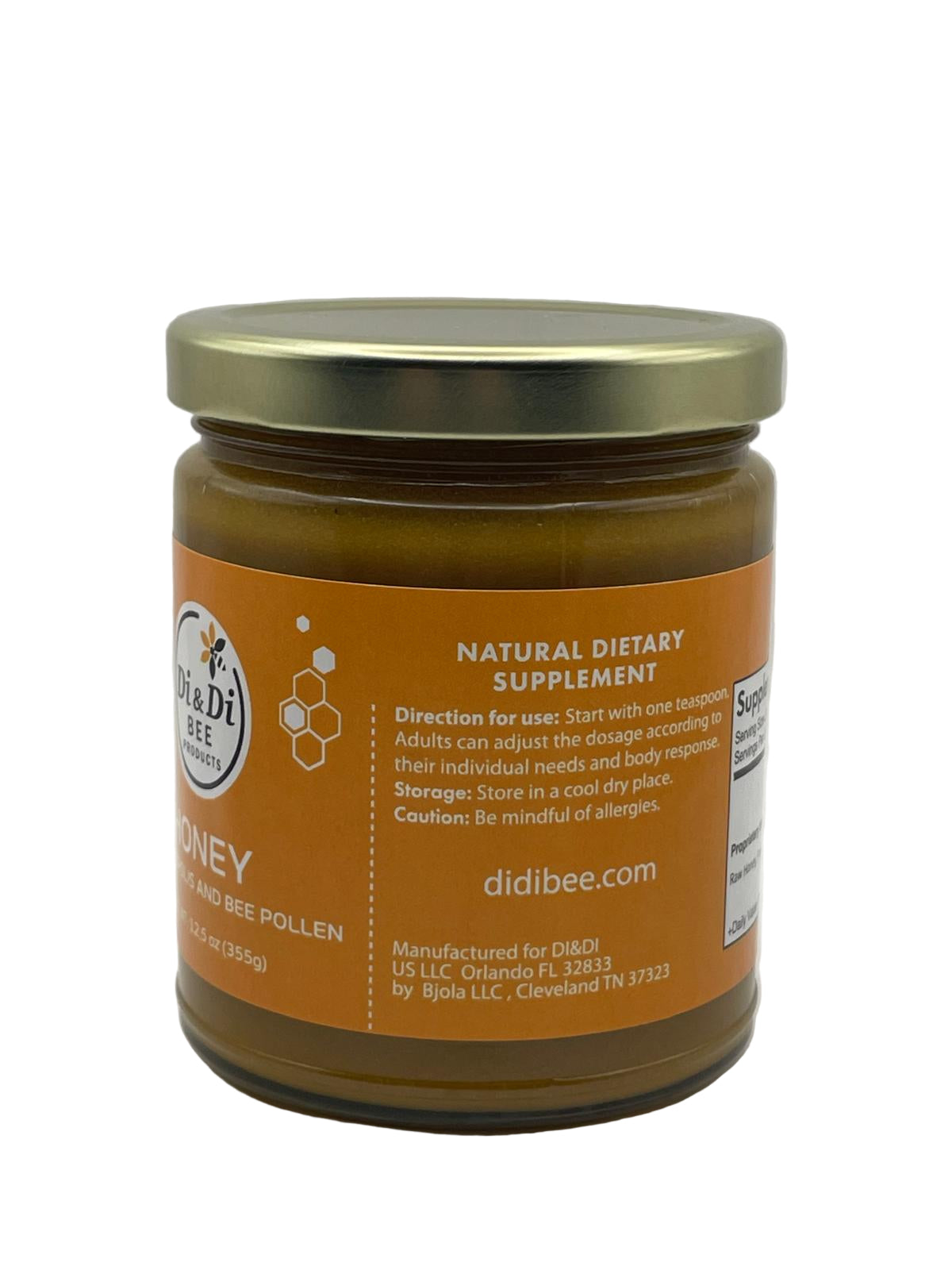 Raw Honey with Propolis & Bee Pollen, 12.5 oz