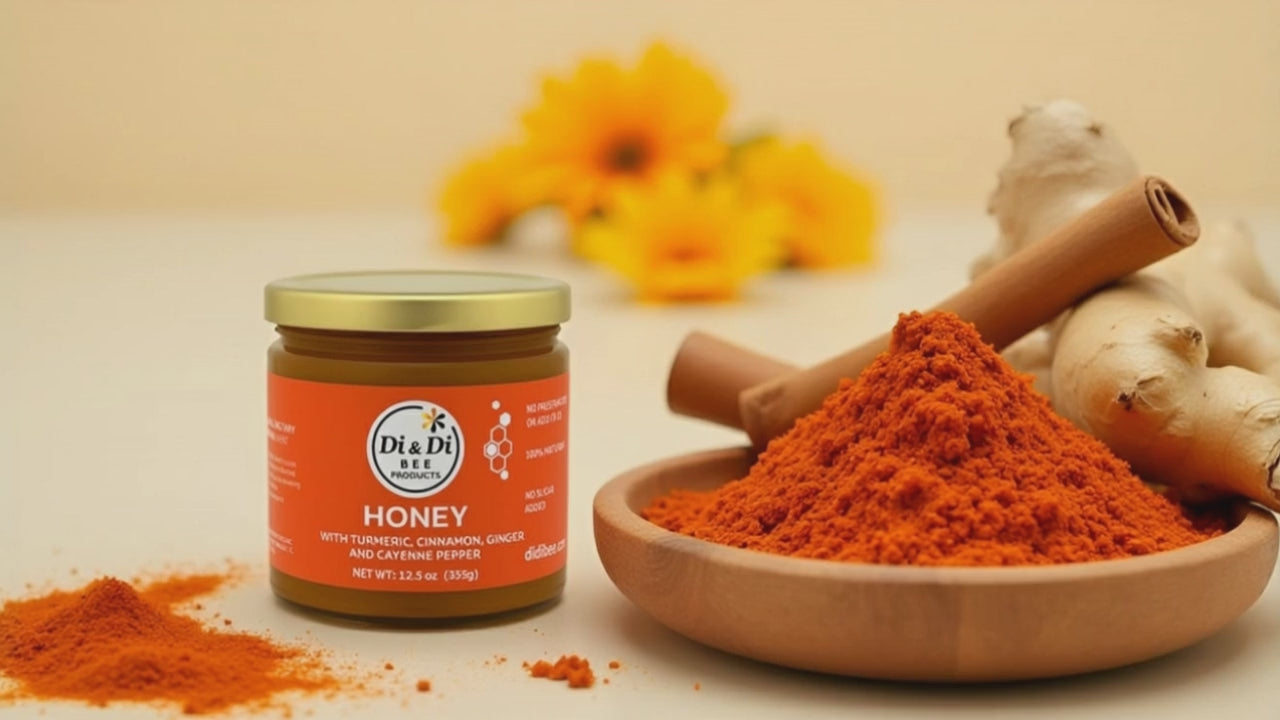 Raw Honey with Turmeric, Cinnamon, Ginger, Cayenne - 12.5 oz